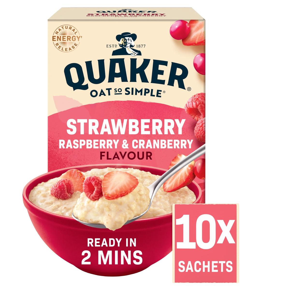 Oat So Simple Strawberry Raspberry & Cranberry Porridge Sachets