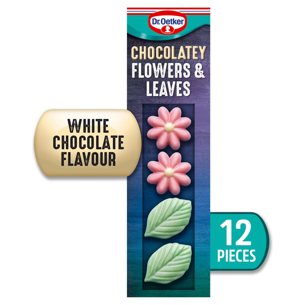 11 White Chocolate Flowers & Leaves