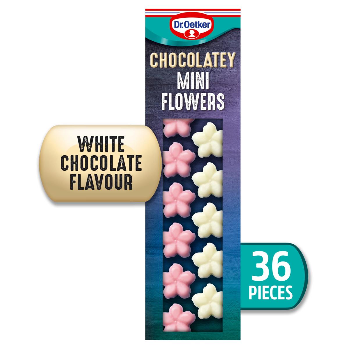 36 White Chocolatey Mini Flowers