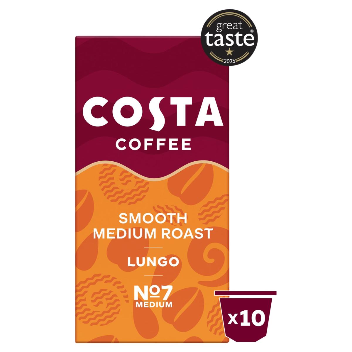 Coffee Smooth Medium Roast Lungo Coffee Capsules 10 Pack