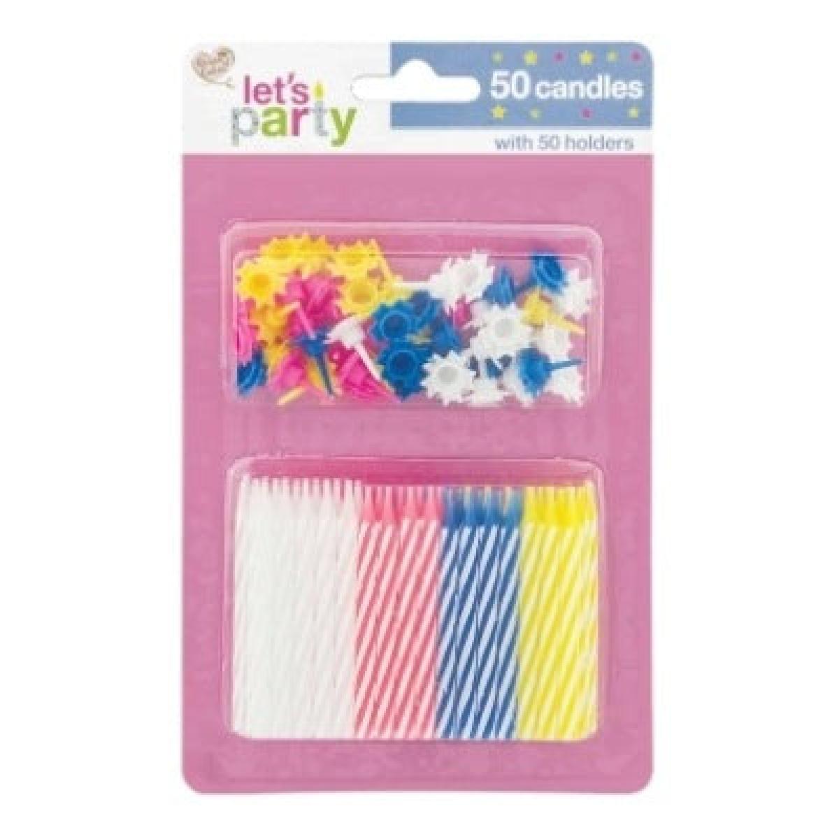 Let's Party Candles With Handles x50