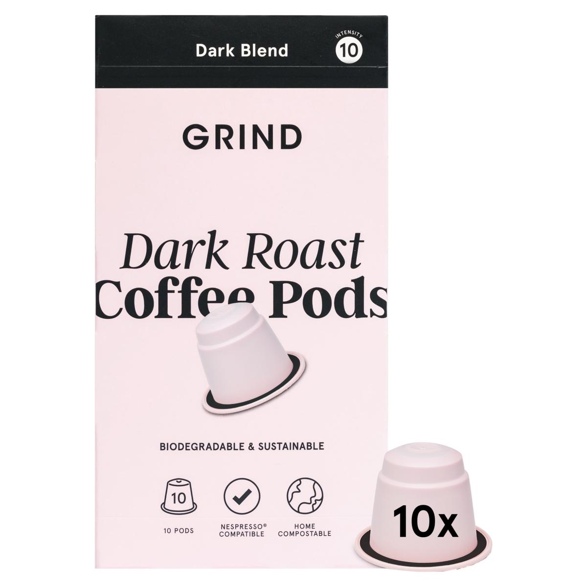 Dark Roast Coffee Pods Biodegradable & Sustainable 10 Pack