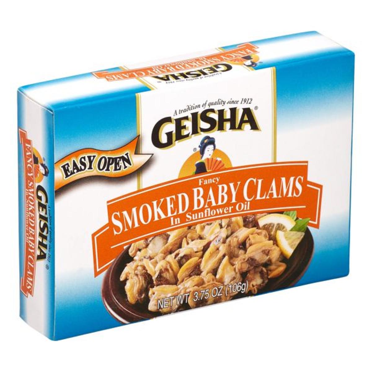 Fancy Smoked Baby Clams In Sunflower Oil