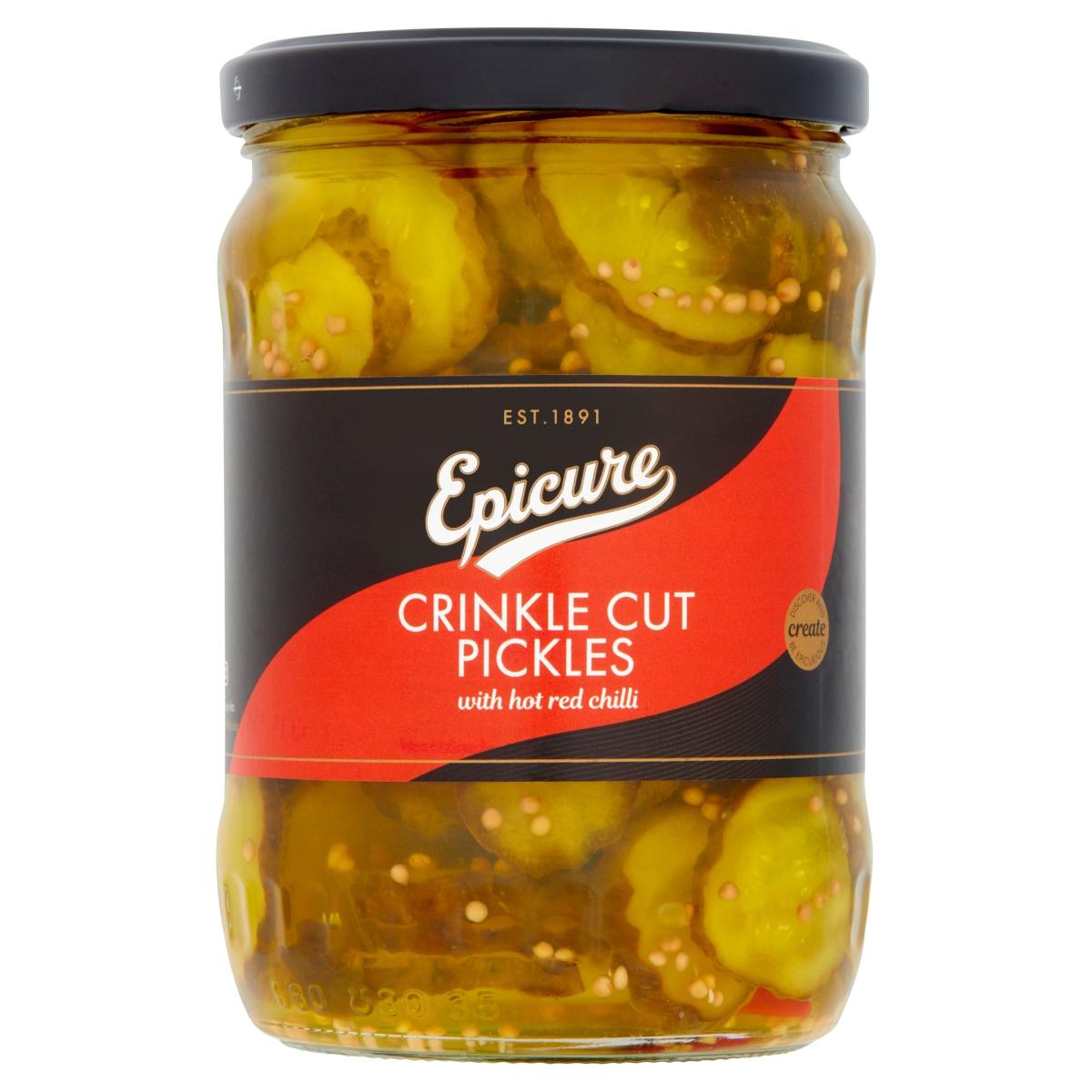 Crinkle Cut Pickles With Hot Red Chilli