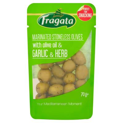 Marinated Stoneless Olives With Olive Oil & Garlic & Herbs