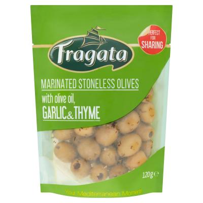 Marinated Stoneless Olives With Olive Oil Garlic & Thyme