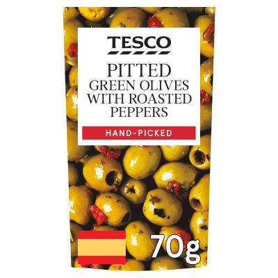 Pitted Green Olives With Red Peppers
