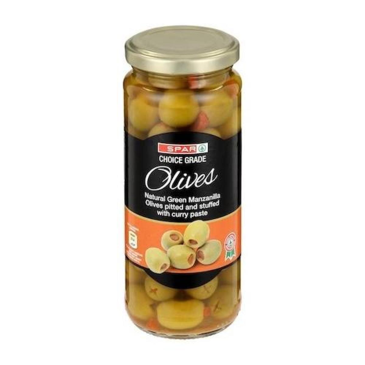 Olives Natural Green Manzanilla Olives Pitted & Stuffed With Curry Paste