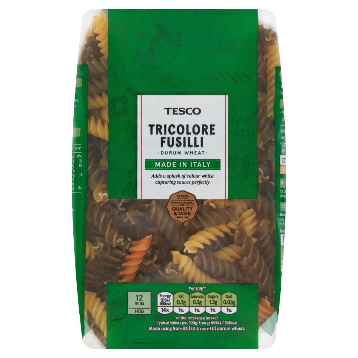 Tricolore Fusilli Pasta Twists