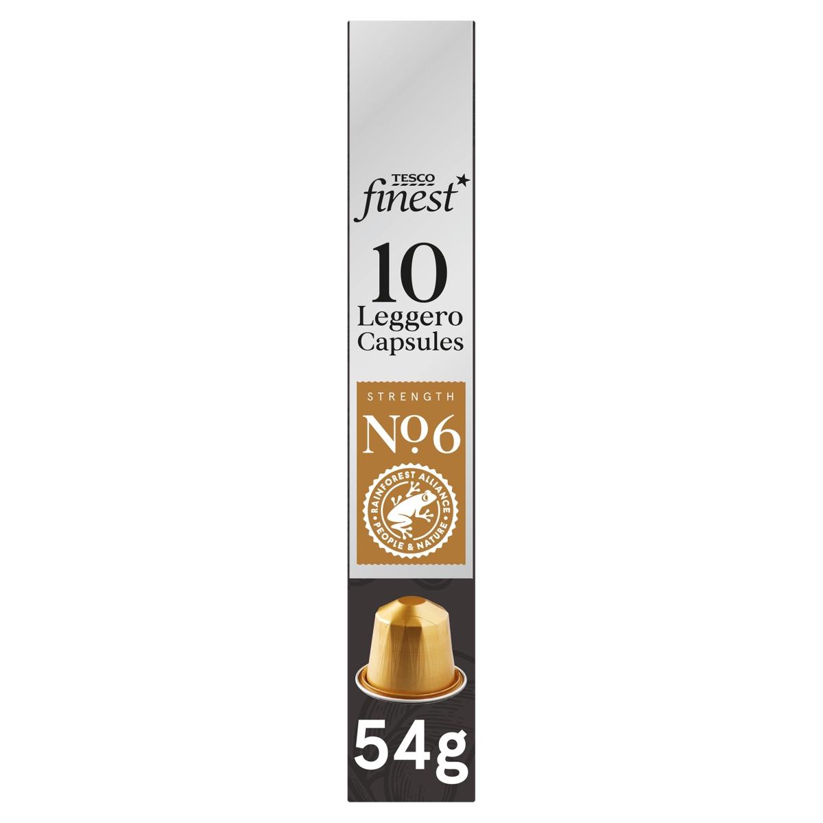 Finest 10 Leggero Coffee Capsules Strength 6