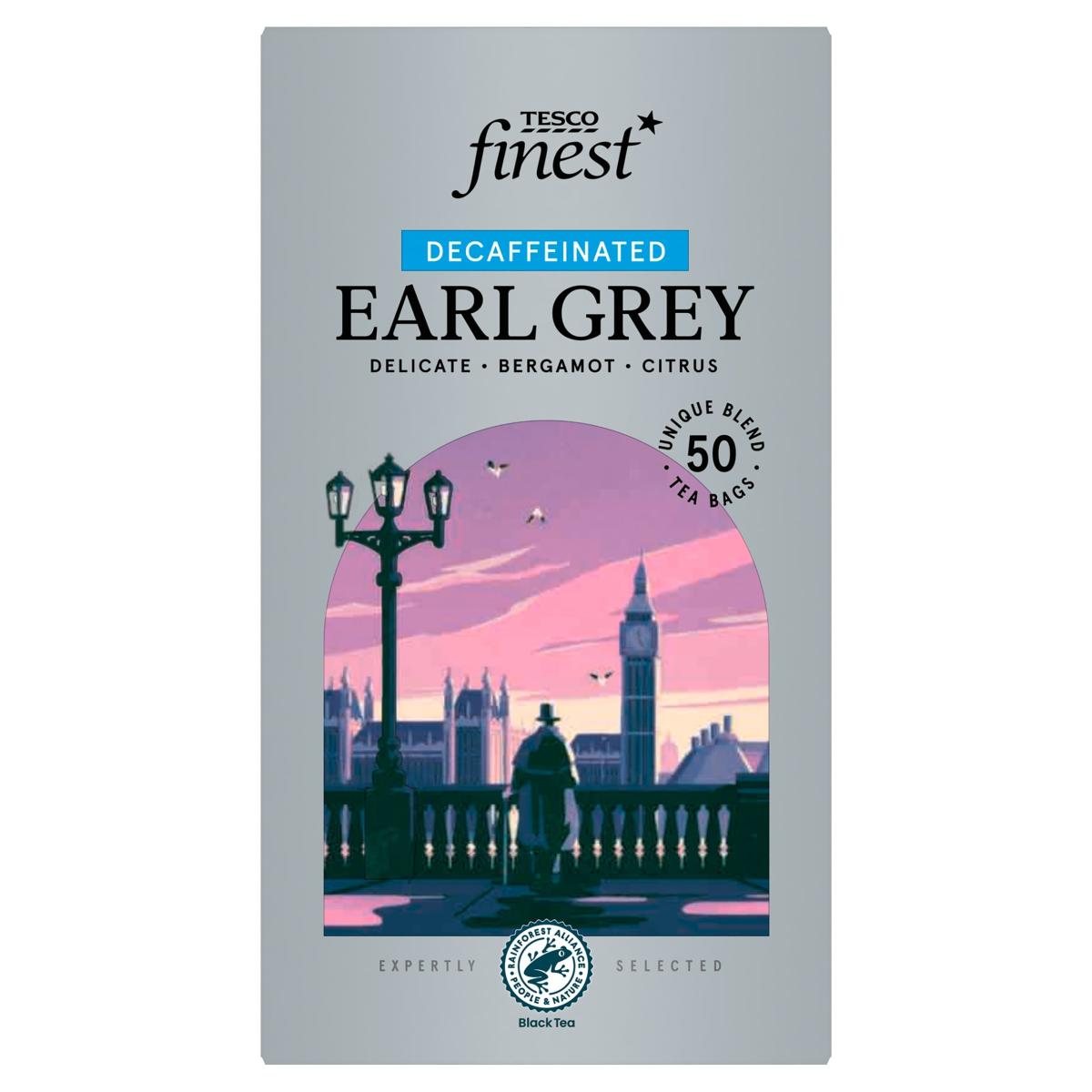 Finest Decaffeinated Earl Grey Tea Bags 50 Pack
