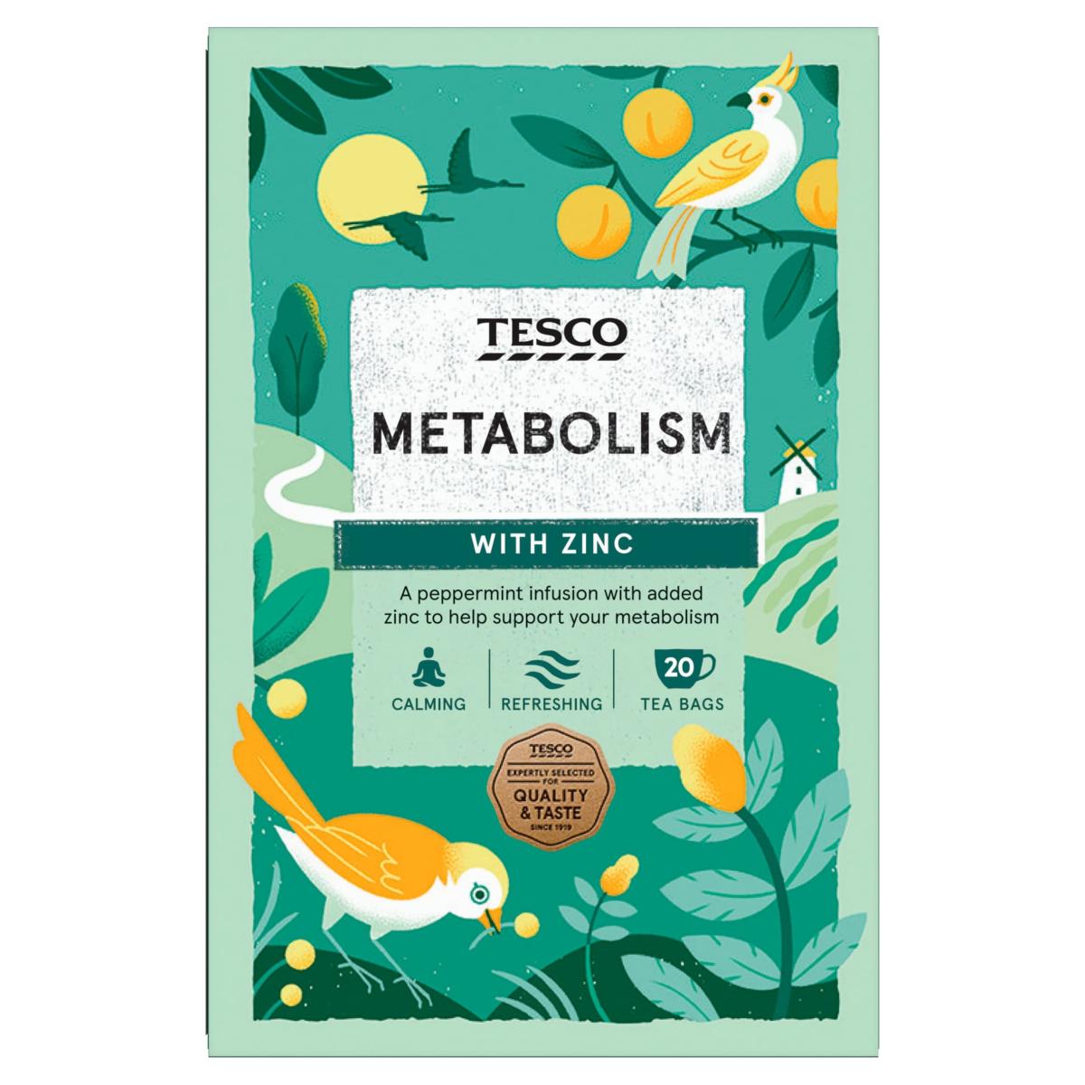 Metabolism Peppermint With Zinc 20 Herbal Tea Bags