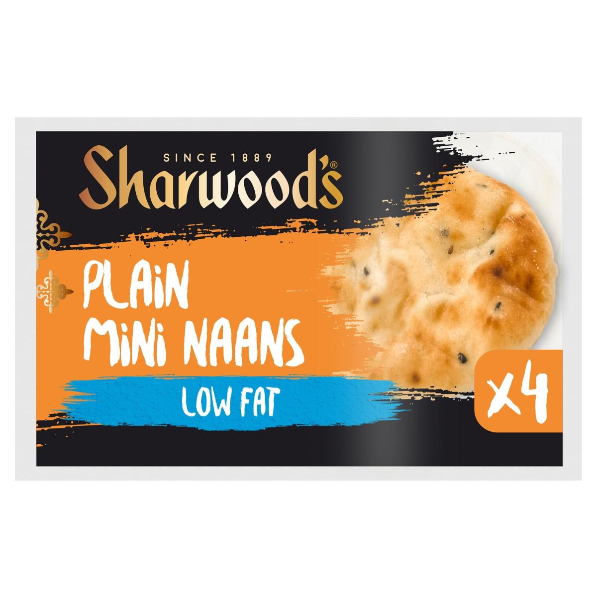 4 Plain Mini Naans Low Fat