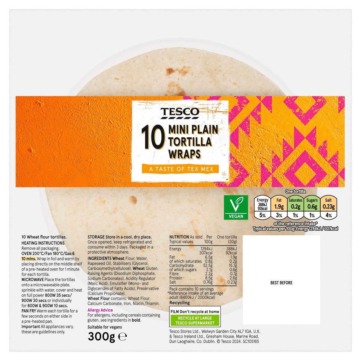 Mini Plain Tortillas x 10