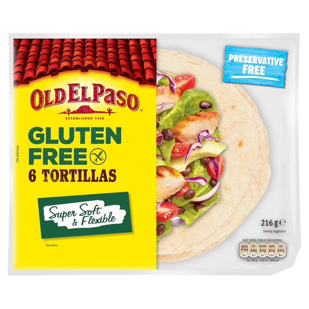 6 Regular Gluten Free Tortilla Wraps