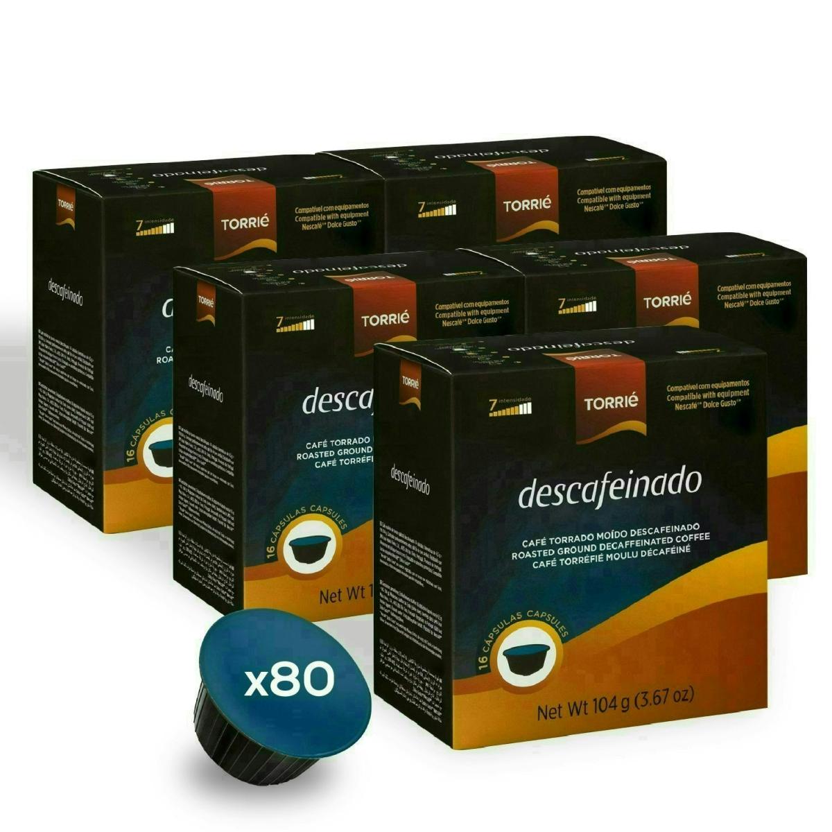 Decaf Dolce Gusto Compatible Decaffeinated Coffee Capsules 80 Pods