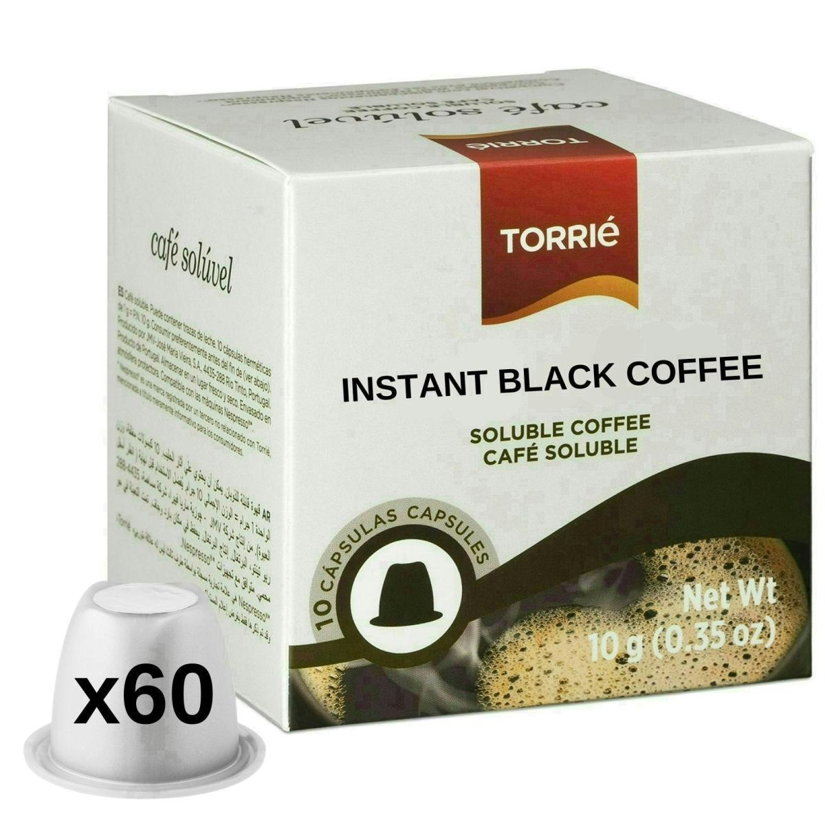 Instant Black Coffee Nespresso Compatible Capsules 60 Pods