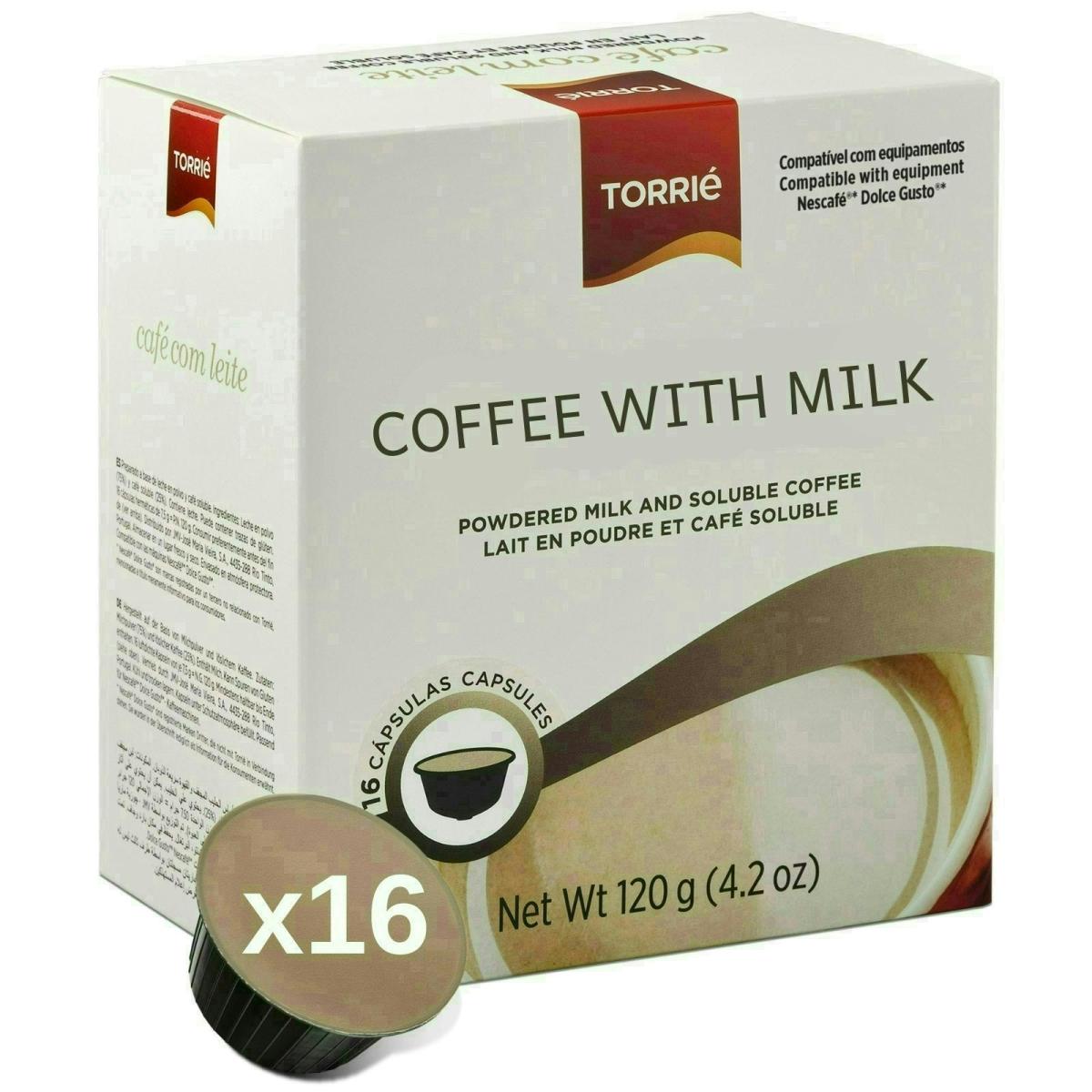 Instant Coffee With Milk Dolce Gusto Compatible Capsules 16 Pods