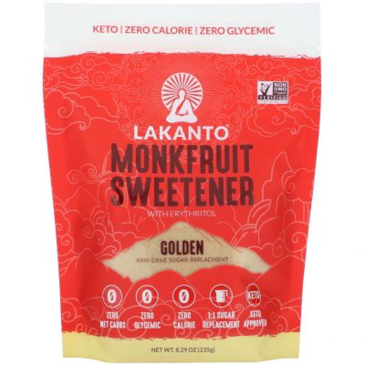 Monkfruit Sweetener With Erythritol Golden Keto Zero Calorie, Zero Glycemic