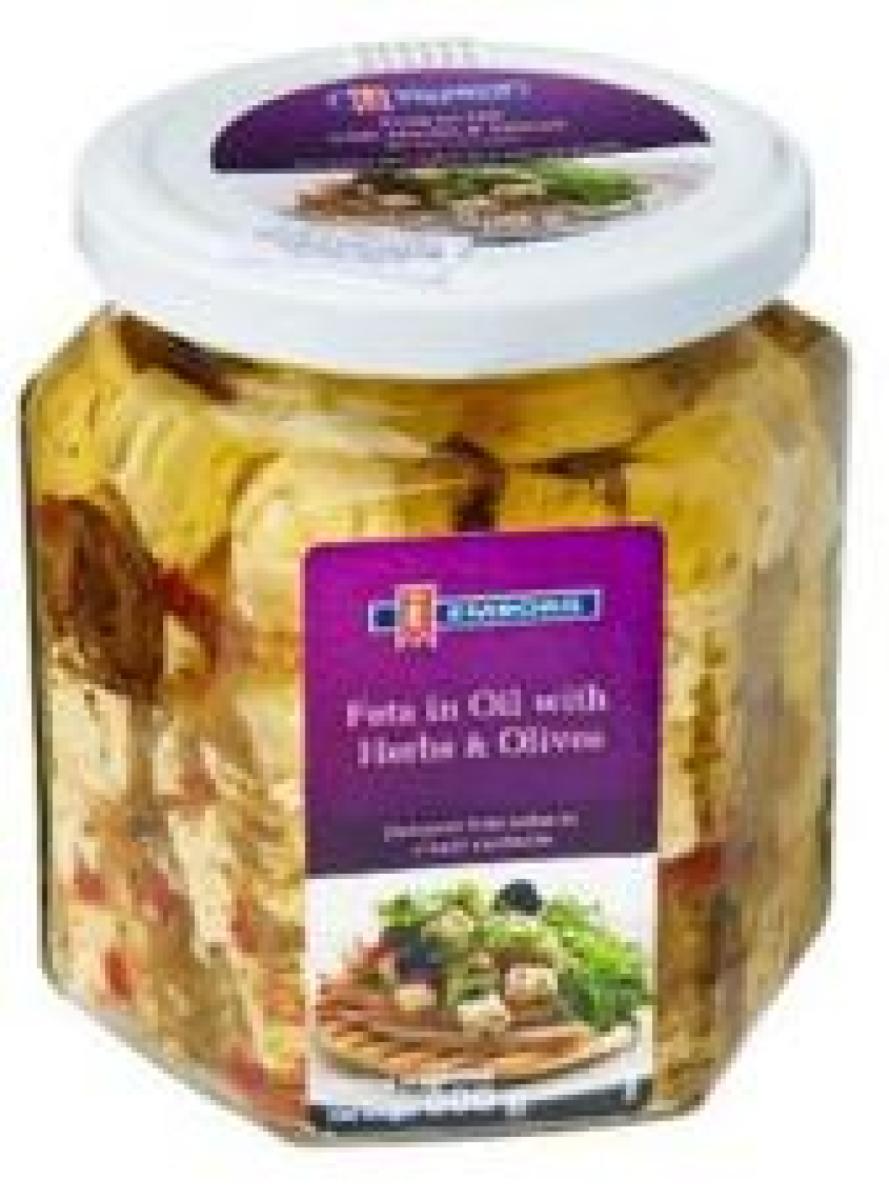 Feta Cheese In Oil With Herbs & Spices Jar