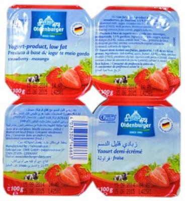 Yoghurt Strawberry Low Fat 100 g x4 x12