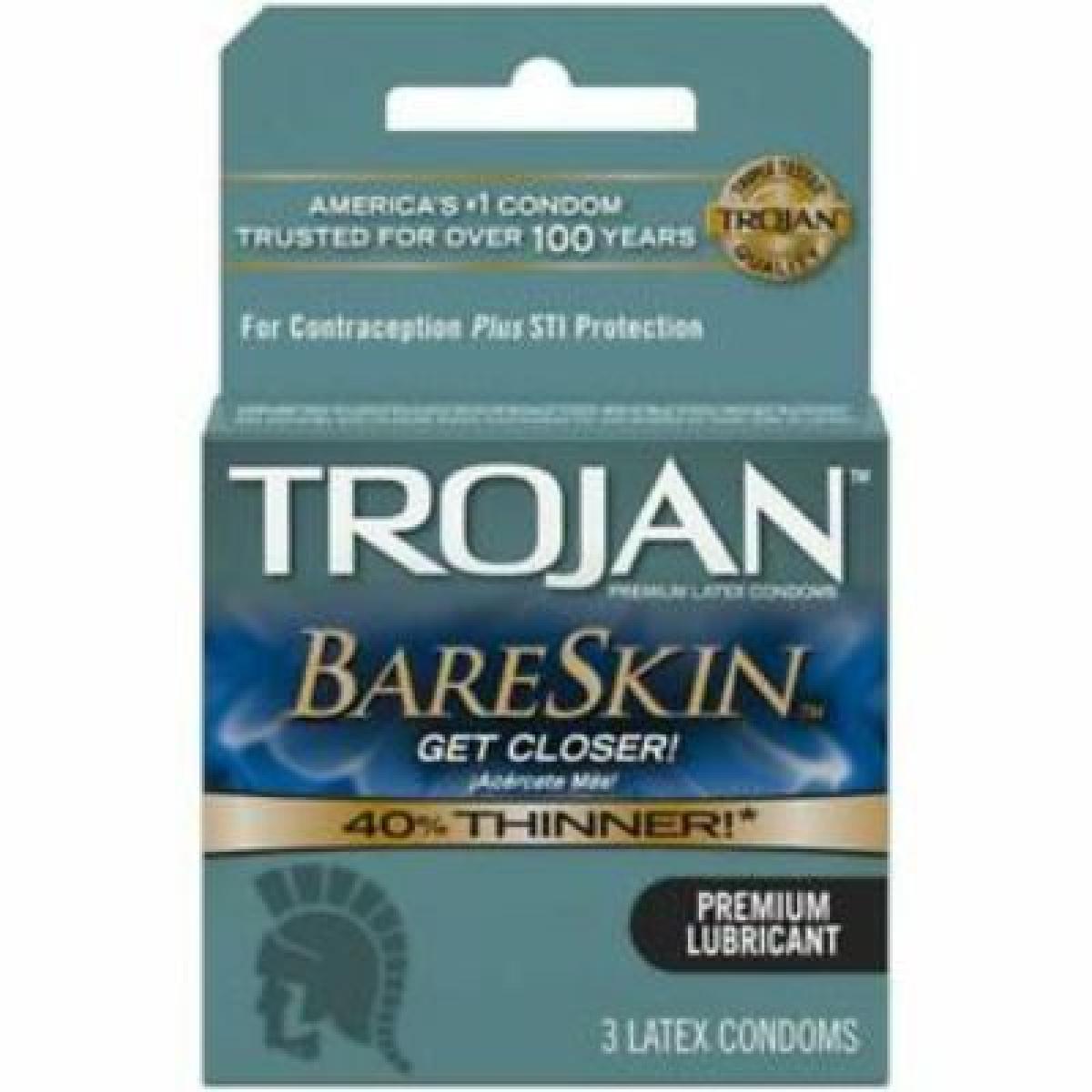 Bare Skin Premium Lubricant 3 Condoms