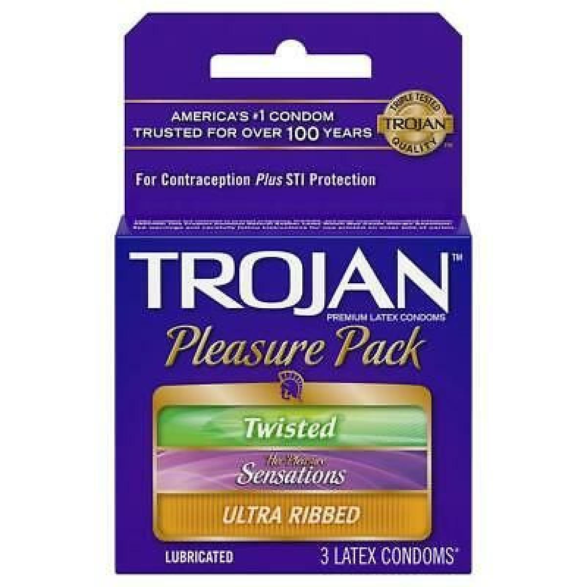 Pleasure Pack 3 Condoms (Twisted, Sensations, Ultra Ribbed)