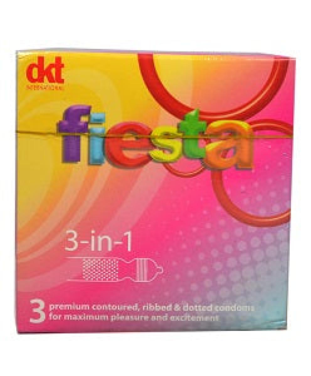 3-In-1 Ribbed, Contoured & Dotted 3 Condoms