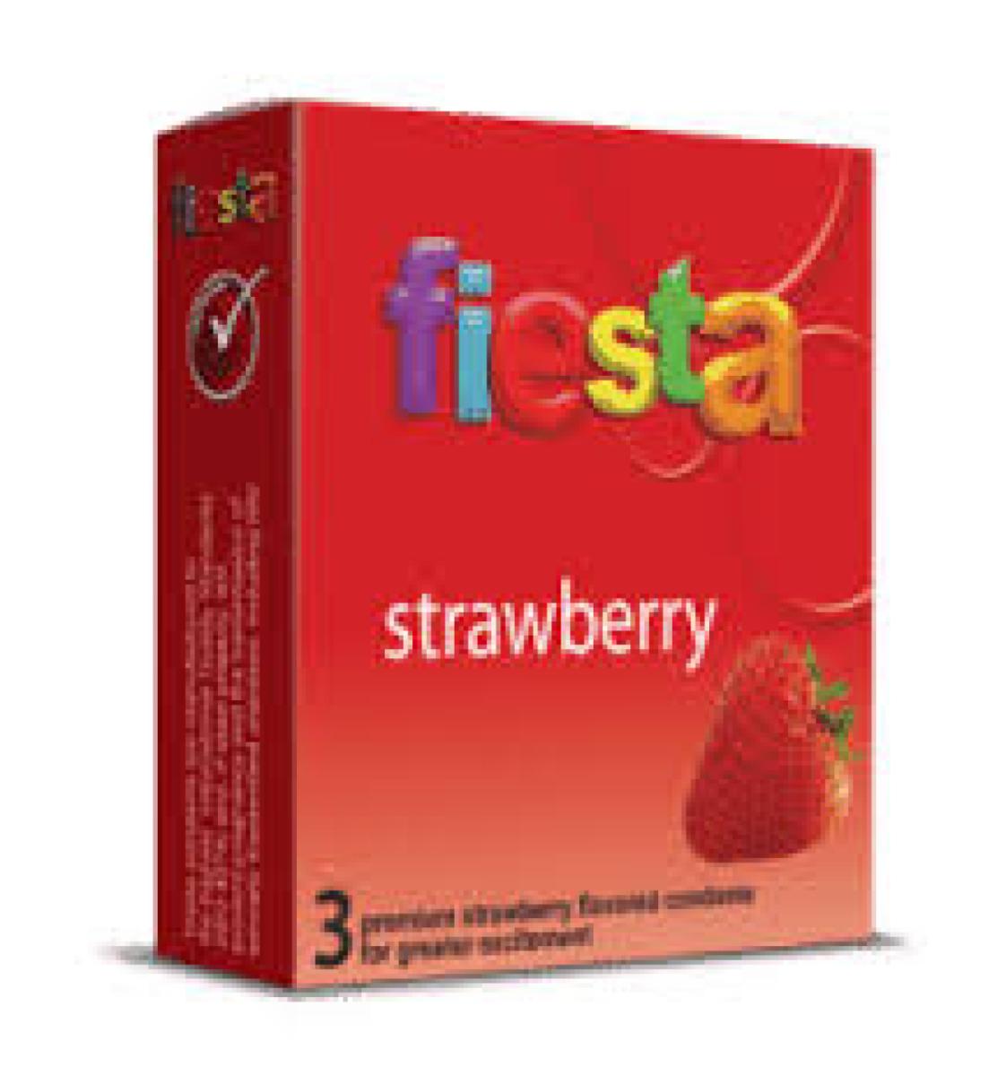 Flavoured, Coloured & Dotted Premium Condoms Strawberry x3