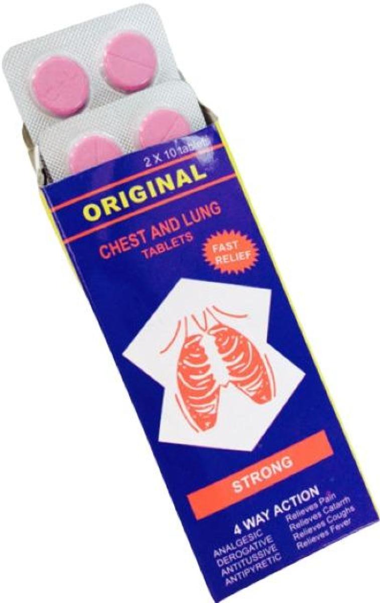 Chest & Lung Tablets For Pain, Catarrh, Cough, Fever Relief