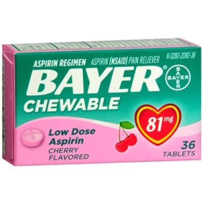 Chewable Low Dose Aspirin Cherry Flavored 81 mg