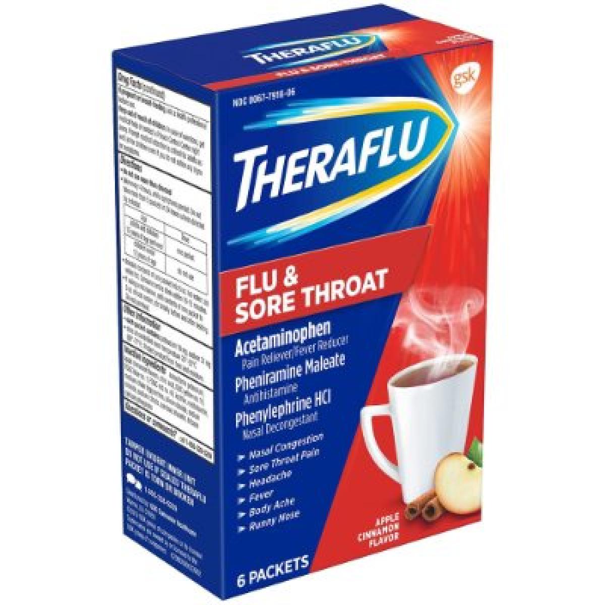 Flu & Sore Throat Apple Cinnamon 6 Packets