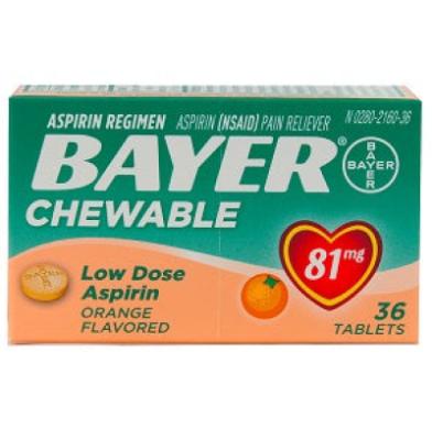 Chewable Low Dose Aspirin Orange Flavour 81 mg