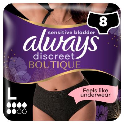 Discreet Boutique Incontinence Pants Black Large