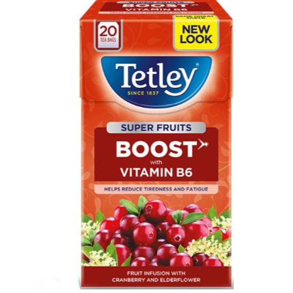 Tea Super Fruits Boost With Vitamin B6 Cranberry & Elderflower Reduces Tirednesss & Fatigue x20