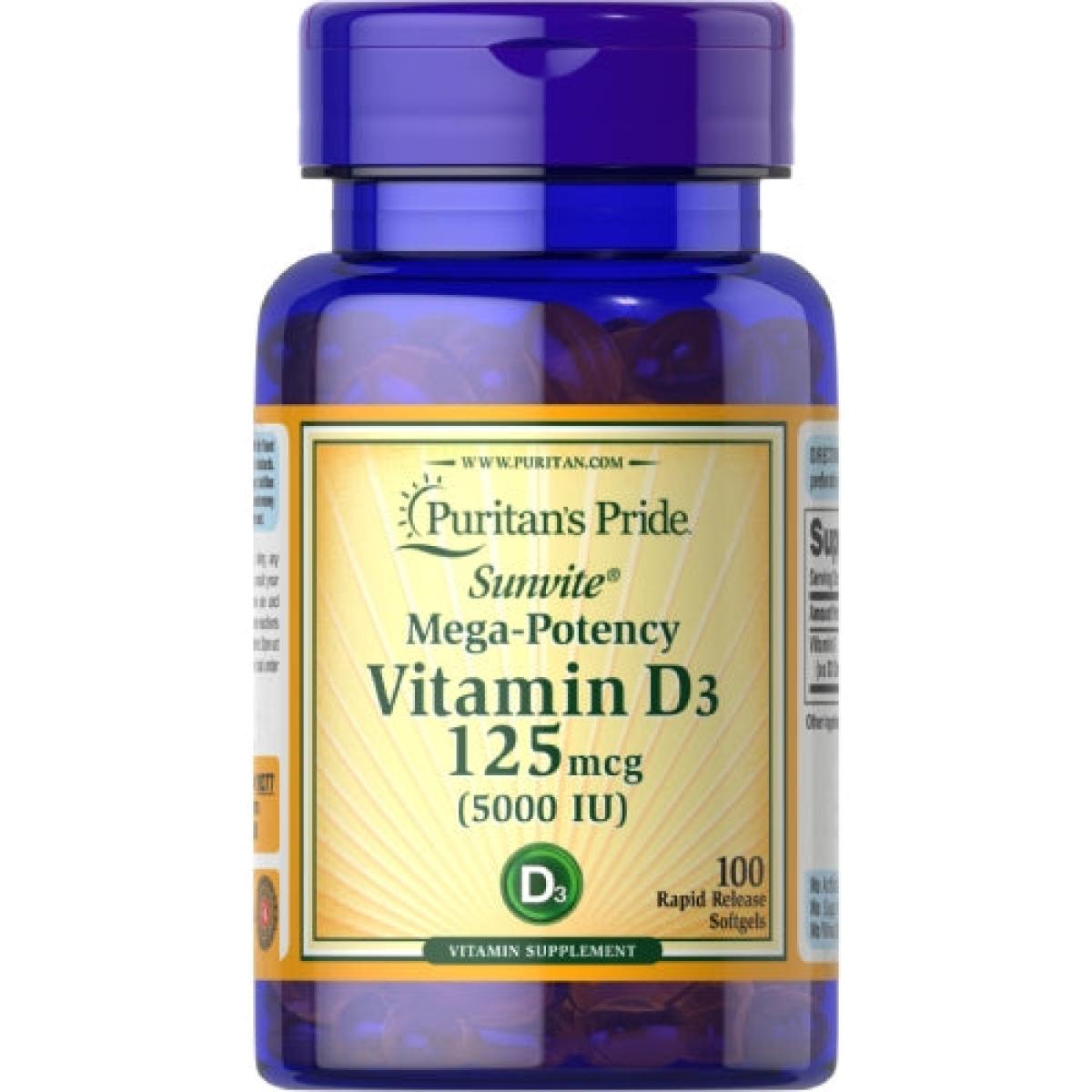 Vitamin D3 5000 IU 100 Soft Gels