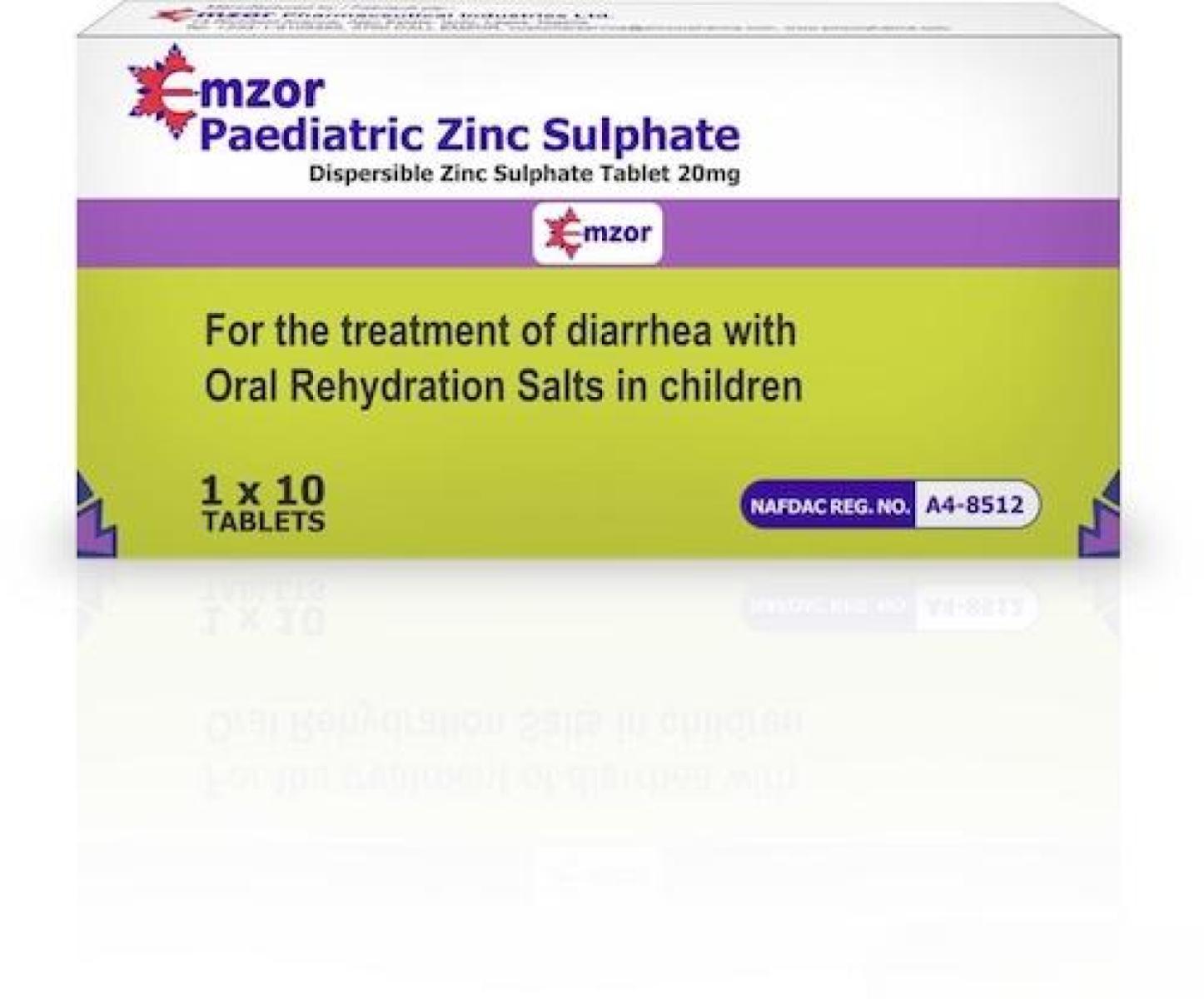 Paediatric Zinc Sulphate 20 mg x10 Tablets