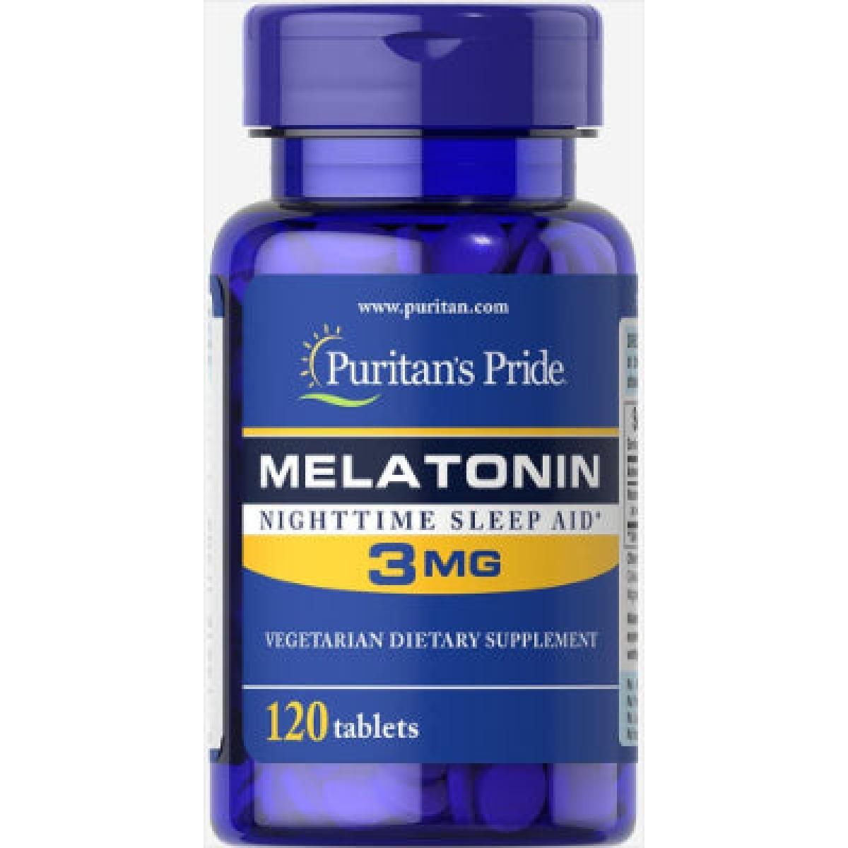 Puritan's Pride Melatonin Night Time Sleep Aid 3 mg