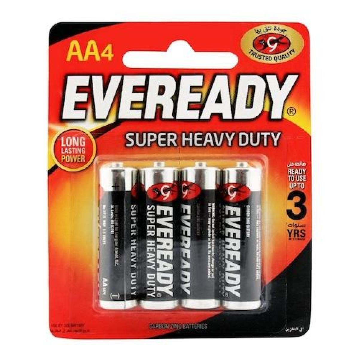 Super Heavy Duty AA R6 Battery 1.5 V No.1215 BP-4 Black x4