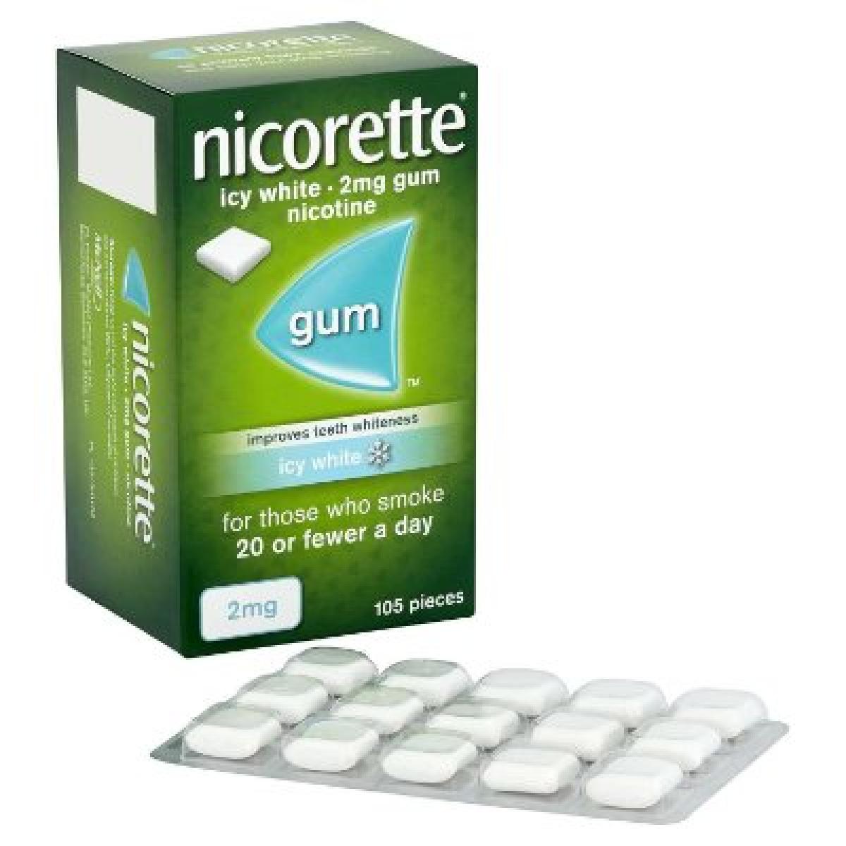Nicotine Gum 2 mg Icy White x105