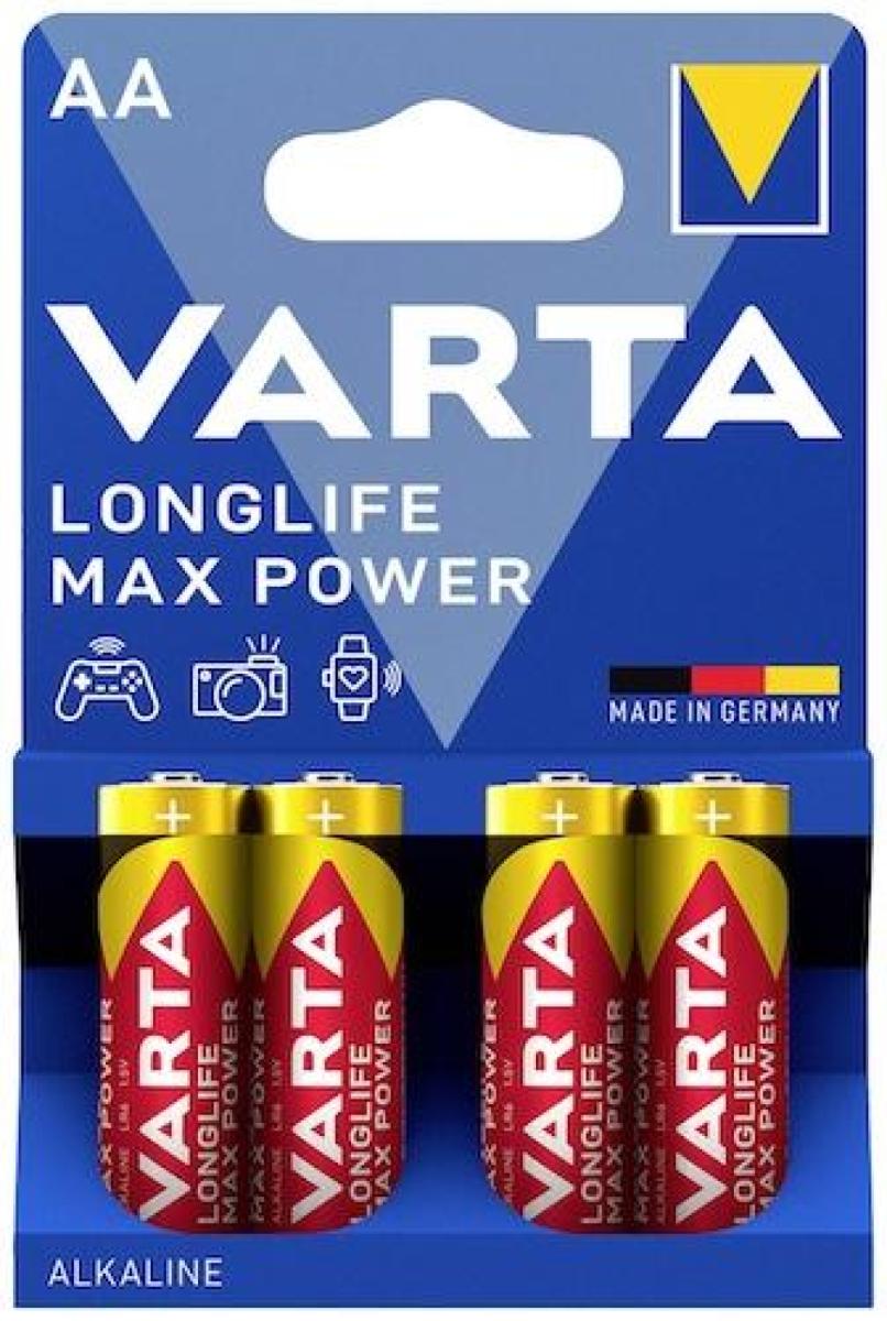 Long Life Max Power Alkaline Battery AA x4