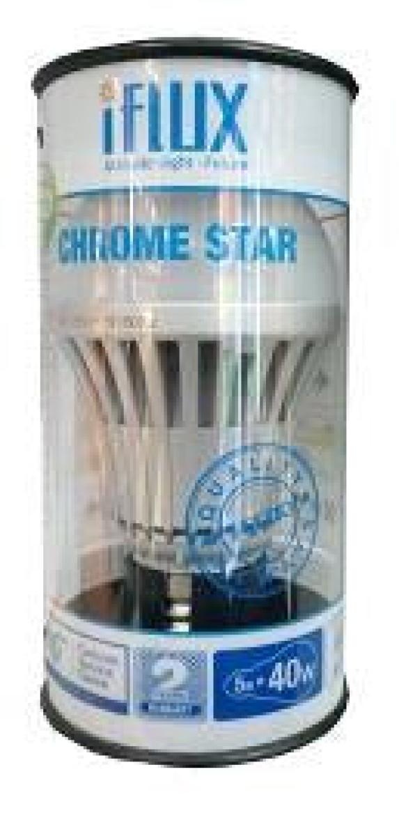 Chrome Star LED Screw Bulb E27 5W