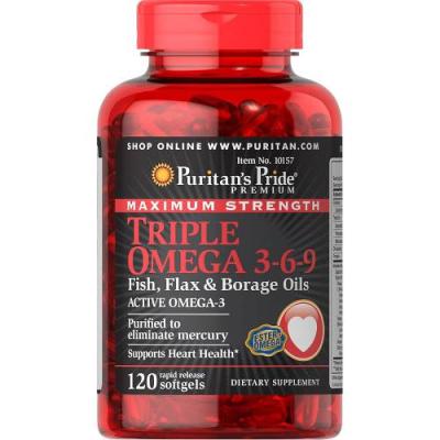 Maximum Strength Triple Omega 3-6-9 120 Soft Gels
