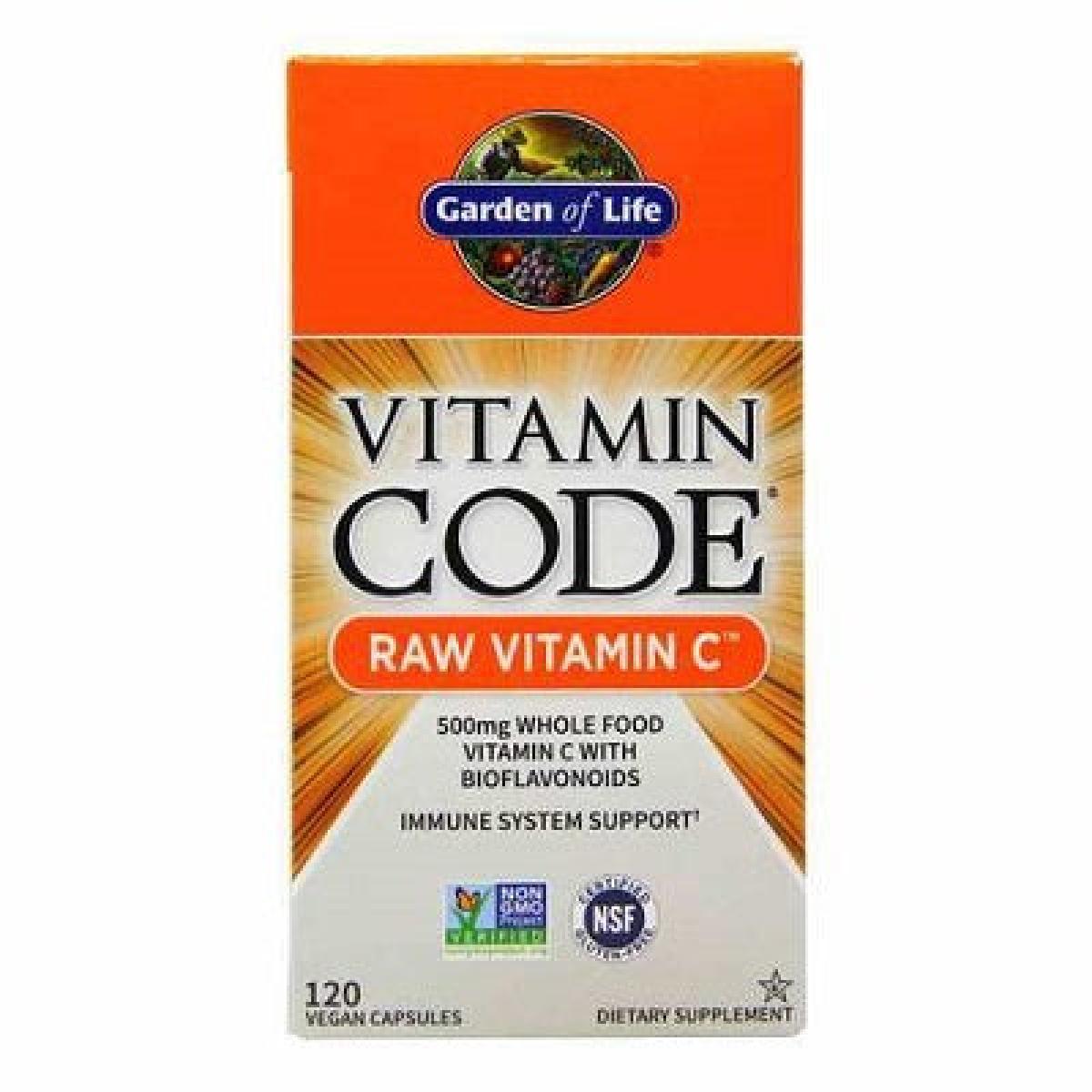 Vitamin Code Raw Vitamin C 500 mg 120 Vegan Capsules