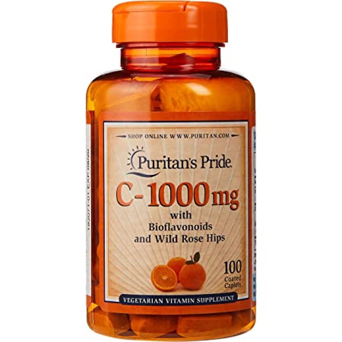Vitamin C 1000 mg With Bioflavonoids & Wild Rose Hips 100 Caplets