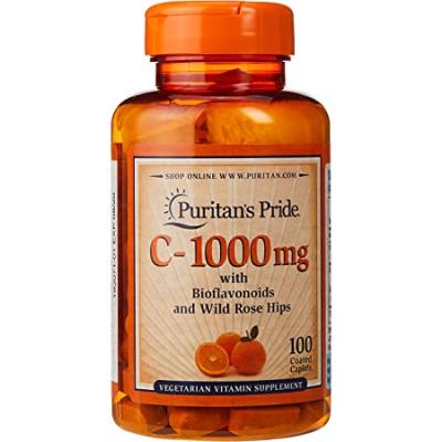 Vitamin C 1000 mg With Bioflavonoids & Wild Rose Hips 100 Caplets