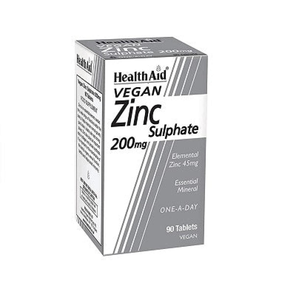 Zinc Sulphate 200 mg 90 Vegan Tablets