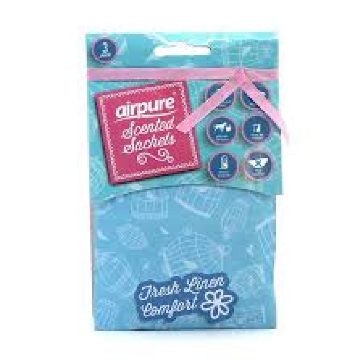 Air Pure Fresh Linen Scented Sachets x3