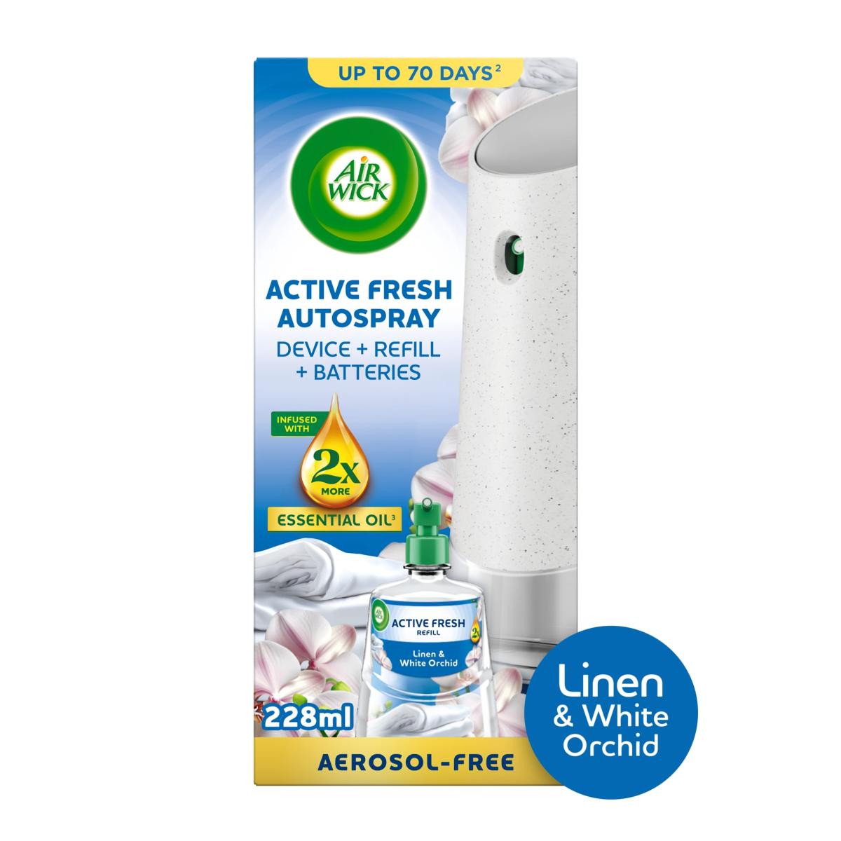 24/7 Active Fresh Linen & White Orchid Auto Spray Kit