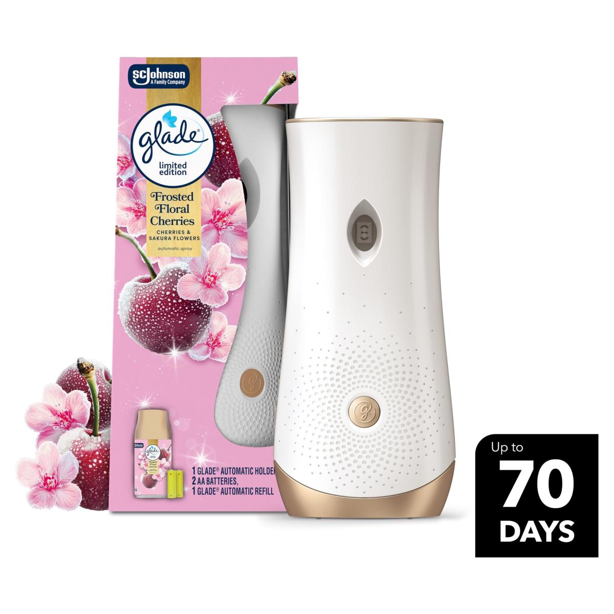 Automatic Spray Holder & Refill Frosted Floral Cherries